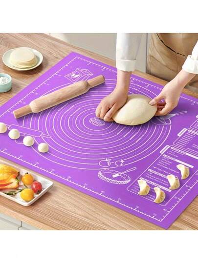 1pc Baking Mat With Measurement Marks - Large Non-Slip Baking Pad, Sturdy Pastry Board Compatible With Cookie Sheets, Suitable For RV Stove, Outdoor, Christmas, New Year Gifts, Essential For Catering