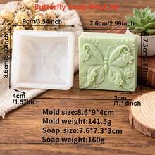 Vintage Butterfly & Flower Silicone Soap Molds - Intricate Carved Butterfly Design For Aromatherapy Soap & Candle Making - Butterfly - View 8