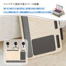 ひざ上テーブル 膝上テーブル ひざ上デスク 多機能 マウスパッド一体型 タブレット用スロット 落下防止ストッパー付き 滑り落ちにくい クッション採用 軽量 持ち運び 車 ベッド ソファー 外出 オフィス 自宅 動画視聴 オンライン学習 読書 - ホワイト - チェックする 7
