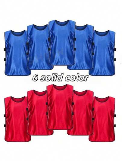 6pcs/Set Numbered Training Jerseys, Sports Training Uniforms - Numbered Design, High-Quality Sports Training Tops - Team Scrimmage Jerseys, Football Jerseys, Scrimmage Vests, Basketball/Football/Baseball Team Training Tops - Durable, Lightweight, Quick-Dry Training Jerseys, Suitable For Sports Teams And Club Team Building And Promotion Activities, Basketball/Football Training Numbered Jerseys