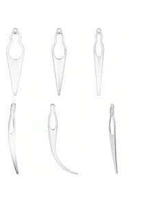 6件套编发锁扣工具，Sister Lock编发固定工具，8种编发造型工具，Sister Lock编发钩针套装，假发和接发必备工具 - 銀色 - 查看 1