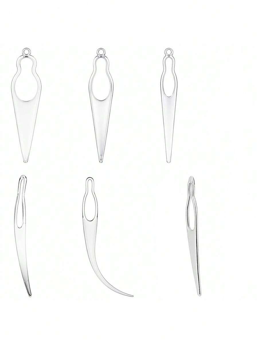 6件套编发锁扣工具，Sister Lock编发固定工具，8种编发造型工具，Sister Lock编发钩针套装，假发和接发必备工具 - 銀色 - 查看 1