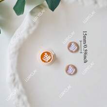 咖啡豆饰品制作套装、咖啡拿铁拉花软陶耳环切割器、食品饮料系列饰品制作软陶切割器 - 米色 - 查看 14