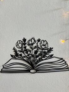 CIFbuy 1 chiếc trang trí tường bằng kim loại hình sách hoa, biển hiệu kim loại hình sách hoa, biển hiệu sách hoa, quà tặng cho người yêu sách, trang trí tường thư viện, nghệ thuật dành cho phụ nữ, thích hợp cho nhà cửa, phòng khách, sân hiên hoặc vườn, ban công, tượng trang trí, trang trí nhà cửa, trang trí phòng, trang trí treo tường văn phòng, trang trí tường, trang trí nhà cửa, trang trí ngày lễ, quà tặng trang trí tường sinh nhật tốt nghiệp, nghệ thuật tưởng niệm đầy cảm hứng, trang trí nhà cửa theo đạo Cơ đốc, quà tặng tôn giáo - màu đen - Xem 9