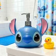 Stitch Shaped Lotion Bottle, Big Head Cartoon Character Shaped Pump Bottle, Large Empty Bottle For Shower Gel, Shampoo Refill / Stitch Cute Star Baby Lotion Refill Bottle, Creative Cartoon Pump Dispenser, Large Capacity Hand Wash Liquid, Shower Bottle - Multicolor - View 2