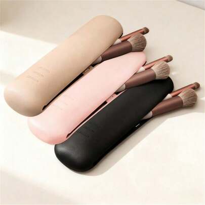 Hộp đựng cọ trang điểm du lịch bằng silicon màu be di động có nắp đậy - Thiết kế chống sốc và chống rơi, chất liệu mềm mại, phù hợp cho cả nam và nữ, hộp trang điểm dùng được quanh năm cho du lịch và sử dụng hàng ngày, trang trí phòng.