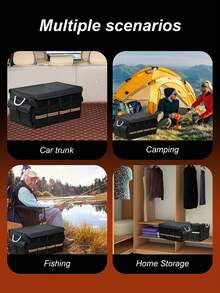 Hộp đựng đồ trong cốp xe 66L kèm túi giữ lạnh, có thể gập lại, làm bằng vải Oxford chống thấm nước với dải phản quang và đáy chống trượt - Hộp đựng đồ trong cốp xe chắc chắn, lý tưởng cho cắm trại, du lịch đường dài và sử dụng hàng ngày, hộp đựng đồ nhiều ngăn, phụ kiện xe hơi thiết yếu. - Hộp đựng đồ 66L - Xem 9