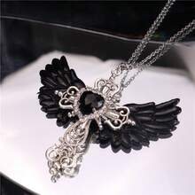 1/2 chiếc mặt dây chuyền hình cánh thánh giá phong cách Gothic gợi cảm, vòng cổ choker hình trái tim đính pha lê kiểu Y2K, vòng cổ quyến rũ phong cách Punk, thích hợp cho phụ nữ/bé gái đeo hàng ngày hoặc làm quà tặng Ngày Valentine, Ngày của Mẹ. - Vòng cổ Y2K - Xem 7