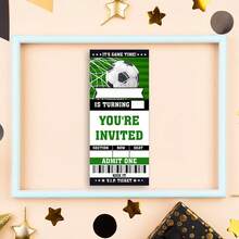 20/40 Pcs Soccer-Themed Birthday Party Invitations, Fillable Soccer Invitation Cards Suitable For Boys And Girls' Birthday Parties - A - View 6