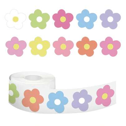 500 szt. uroczych naklejek w rolce z kwiatami, wielokolorowe naklejki z wzorem, zabawne naklejki na papier dekoracyjny, do dziennika, laptopa, zderzaka, deskorolki, butelek z wodą, komputera, albumu, kasku, naklejki na samochód