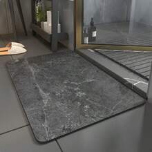 1pc Minimalist Marble Print Bath Mat, Quick Dry Entryway Doormat, Bathroom Accessory, Home Decor - (1) - View 3