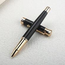 Luxury Black Silver Fountain Pen | Textured Metal Body Business Pen | Premium Gift For Office & Signature - Bent (Curved) 1.0mm - View 12