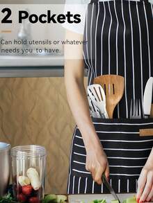 Unisex Cooking Aprons Adjustable Kitchen Bib Aprons For Women Men Chef Kitchen Cooking Aprons Cotton Polyester Blend Adjustable Bib Aprons Chef Aprons Baking Strap Aprons Chef Aprons Perfect For Restaurant BBQ And Painting Home Cooking Essentials - Multicolor - View 6