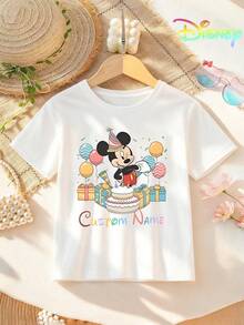 Disney Mickey Mouse "It's My Birthday" Kids T-Shirt For Boys & Girls (Ages 2-14) - Lightweight Breathable Short Sleeve Tee With Colorful Birthday Print - Perfect For Birthday Parties & Playdates - Express Delivery - trắng - Xem 2