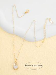 1pc Bohemian Style Starfish, Seashell, Faux Pearl Necklace, Minimalist, Elegant, Versatile, Bridal Beach Accessory - Multicolor - View 4