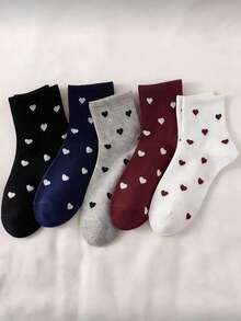 6 Paar Damen zufällig gemischte Farbe bequeme atmungsaktive Lässig-Stil Overknee-Socken, maschinenwaschbare elegante Overknee-Socken - Verschiedenfarbig - Übersicht 5
