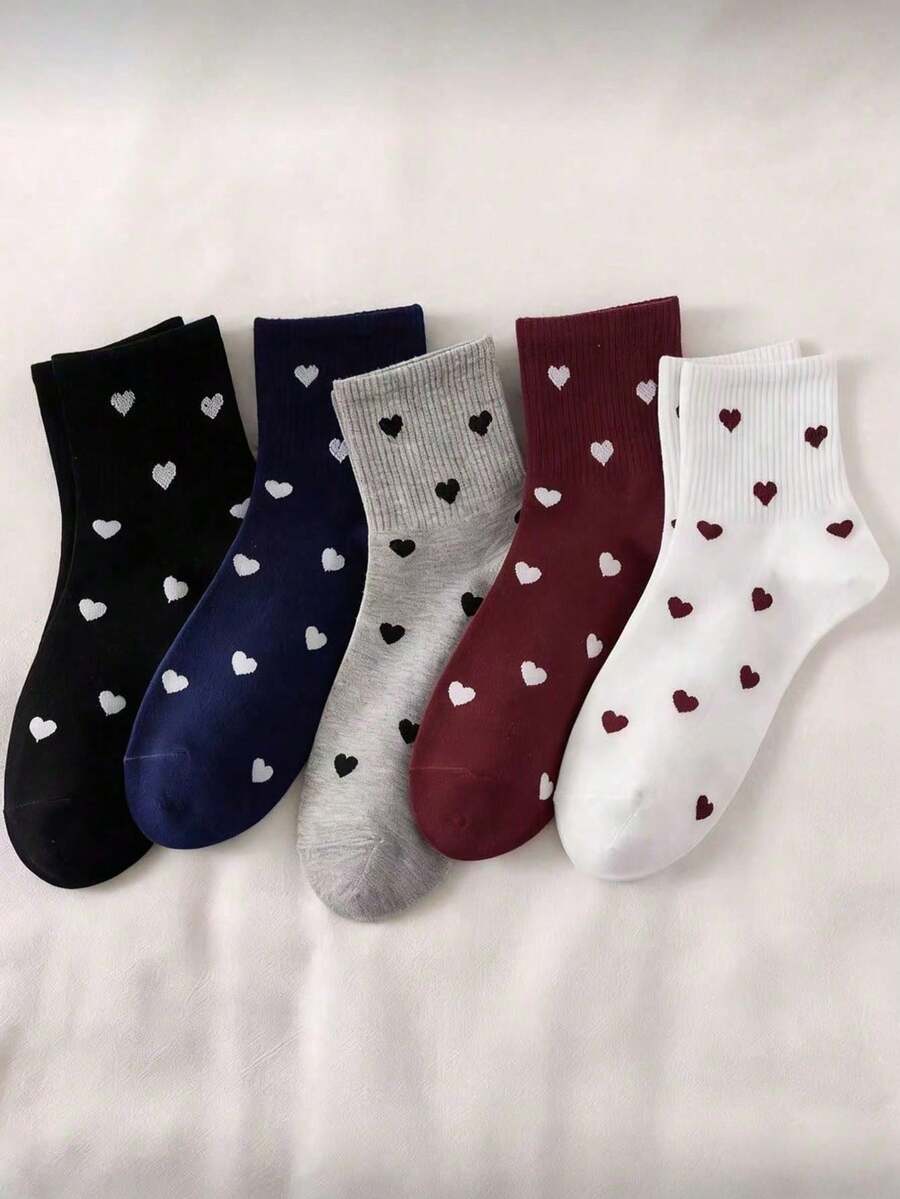6 Pairs Women's Random Mixed Color Comfortable Breathable Casual Style Over-The-Knee Socks, Machine Washable Elegant Over-The-Knee Socks - Multicolor - View 1