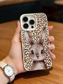 Cheetah,Leopard Print Cute Rabbit Leopard Print Phone Case, Compatible With IPhone 17, 17 Pro, 17 Pro Max, 16, 16 Plus, 16 Pro Max, 16e, 16 Pro, 15, 15 Plus, 15 Pro Max, 15 Pro, 14, 14 Plus, 14 Pro Max, 14 Pro, 13, 13 Pro, 13 Pro Max, 12, 12 Pro, 12 Pro Max - Multicolor - View 3