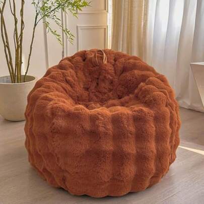 LIFEREVO - Puf de piel sintética esponjosa de conejo sin relleno acogedora felpa mullida de almacenamiento de animales de peluche grande puf peludo para niños y niñas y adultos de 3 pies color