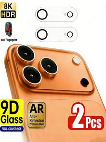 2 piezas de película protectora de vidrio templado para lente de cámara compatible con iPhone 17/17Pro Max/17 Pro/16 Pro Max/16/15/14/13/12/11/Pro/Promax/Plus/Mini Series - transparente - Ver 27