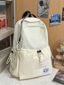 2026 Sac à dos à cordon beige : Sac d'école en nylon unisexe pour les déplacements quotidiens et les voyages Sac à dos à cordon blanc minimaliste : Sac unisexe grande capacité pour la randonnée et le travail Sac à dos à cordon de style japonais chic : Sac à dos en nylon multi-poches pour hommes et femmes Nouveau sac à dos à cordon unisexe : Sac en nylon léger pour l'école et les sorties en plein air Sac à dos en nylon beige polyvalent : Design à cordon, cadeau parfait pour les étudiants et les professionnels - Multicolore - Voir 7