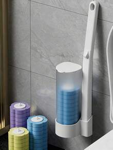 18 piezas/Set Cabezales de cepillo de inodoro desechables con solución de limpieza, paquete de repuesto de 3 colores mezclados, adecuado para sistema de limpieza de inodoro desechable, accesorios de limpieza de baño higiénicos, compatible con la mayoría de los cepillos de inodoro desechables, adecuado para uso doméstico y comercial - A - Ver 6