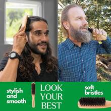 CKZXS Bristle Slick Back Hair Brush - Soft/Medium Smoothing Hairbrush To Style, Polish, & Lay Hair Down Flat To Create A Sleek Frizz Free Hairstyle For Women And Men - Wooden Handle - Nude - View 5