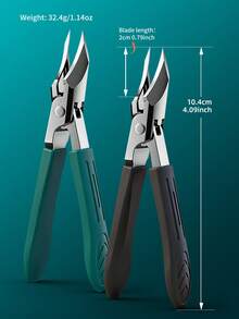 Heavy Duty Stainless Steel Nail Clippers, Thick Nail & Ingrown Nail Trimmer With Non-Slip Handle, Durable Nail Care Tool For Adults And Elderly, Nail Groove Cleaner, Daily Foot And Hand Care - Multicolor - View 3