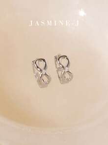1 Pair S925 Sterling Silver Infinity Earrings,Gold Earrings,Sterling Silver Earrings,Zirconia Earrings,Infinity Symbol Earrings,Simple, Sophisticated, And Elegant Design,Suitable For Women To Wear Daily - Multicolor - View 12