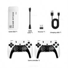 M15 Mini Wireless Game Controller Handheld Game Console, 64GB 20,000+ Retro Games, HD Output, Dual Player, Compatible With PS1 And More - White - View 10
