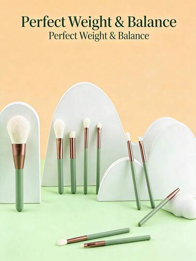  10pcs Makeup Brushes Set In Green Velvet Pouch: Face Makeup Brushes For Foundation, Blush, Concealer, Nose Contouring, Eye Shadow - Soft Bristles, Suitable For Beginners To Professionals, Great Gift For Daily, Party, Travel,Brush Set,Makeup Brush Kit,Make Up Brush Set,Make Up Set Complete,Makeup Brush Set,Complete Makeup Kit,Brush Kit,Brushes Makeup Set,Makeup Gift Set,Giveaways,Professional Makeup Brushes,Complete Makeup Set