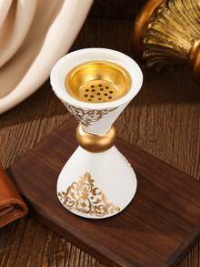 奢华阿拉伯树脂香炉，传统沉香木香座，金色内衬，中东家居装饰，适合斋月和开斋节 - A019 - 查看 4