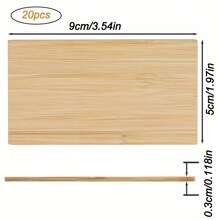 20 Pack Small Bamboo Wood Boards - Smooth Sanded Engraving Blanks, Grain Bamboo Sheets For DIY Crafts, Wood Carving, , Stamps & Molds - Uniform Rectangle Panels For Beginners & Artists - 20 PCS - View 2
