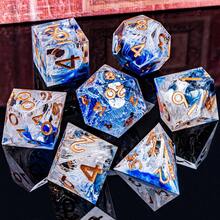 Beautiful Wave Pattern D&D 7pcs Game Dice Set, Handmade Resin Sharp-Edged Polyhedral Dice - Multicolor - View 3