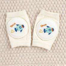 Miếng bảo vệ đầu gối thêu màu trắng tinh khôi cho trẻ em, dụng cụ bảo hộ thể thao unisex, miếng bảo vệ khuỷu tay bằng xốp chống ngã, miếng bảo vệ đầu gối dạng lưới cho bé tập bò. - Nhiều màu - Xem 27