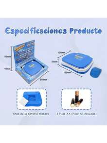 Mini Laptop Interactiva Educativa Español/inglés Niños - Azul - Ver 9