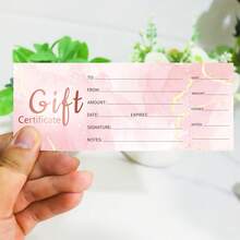 20/40 Thẻ Phiếu Quà Tặng Màu Hồng, Phiếu Quà Tặng, Thích Hợp Cho Doanh Nghiệp, Spa, Salon, Đám Cưới, Cô Dâu, Khách Hàng | Phiếu Giảm Giá Bằng Giấy - A - Xem 8