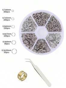 1 Box Multi-Size DIY Jewelry Earring Accessories - 4/5/6/7/8/10mm Single Loop Rings, Jewelry Making Tools Pliers, Jump Rings, Iron Rings, Decorative Rings, Open Rings, Earring Chains, Material Box Set, For Jewelry Making, Jump Rings - 6 Types Of Jump Ring Set - View 30