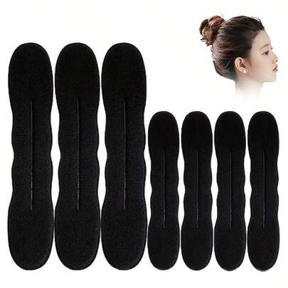7pcs Black Twist Hair Clips, Soft Sponge Non-Slip Hair Clips For Women - Ergonomic Design, No Power Needed For Voluminous Roots, Suitable For Daily, Wedding, Work And Travel - Elegant Portable Hairstyling Tool, Mini Hair Clips, Wedding Hair Accessories, Firm Grip, Create Fashionable Hairstyles, Lightweight Design, Professional Styling