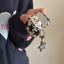 简约优雅黑色星星吊坠耳机保护套，兼容 Pro 2、可爱 Apple 4 简约 3 新款半代女士耳机保护套 - 黑色 - 查看 10