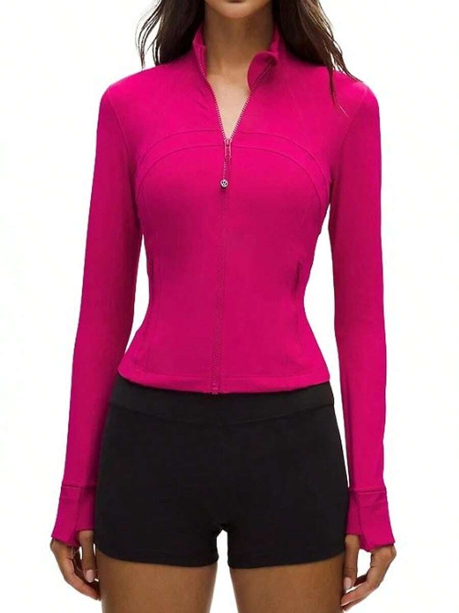 Lululemon Define Cropped Jacket Nulu Calypso Pink-For Yoga Gym Running-Sweat-Wicking-Yoga-All Seasons Sport-Spring/Summer-Autumn/Winter-Back To School - Calypso Pink - 查看 1