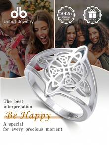1pc S925 Sterling Silver Celtic Knot Witch Symbol Element Women's Ring, Suitable For Daily Wear And Parties, Style, Versatile Ring, Suitable For Easter, Halloween, Music Festivals, Gifts, Birthday Gifts, Valentine's Day Gifts, Comes With Gift Box - Witch Charm Ring - View 10