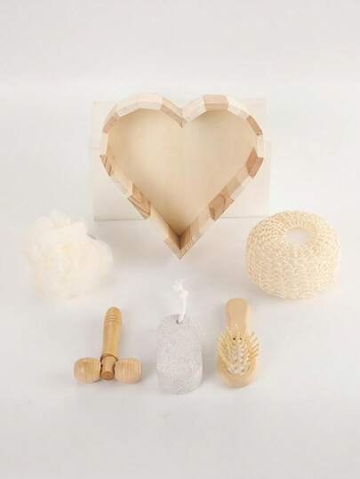 5pcs Bath Set Includes Exfoliating Towel, Bath Brush, Pumice Stone, Loofah, Gift Box