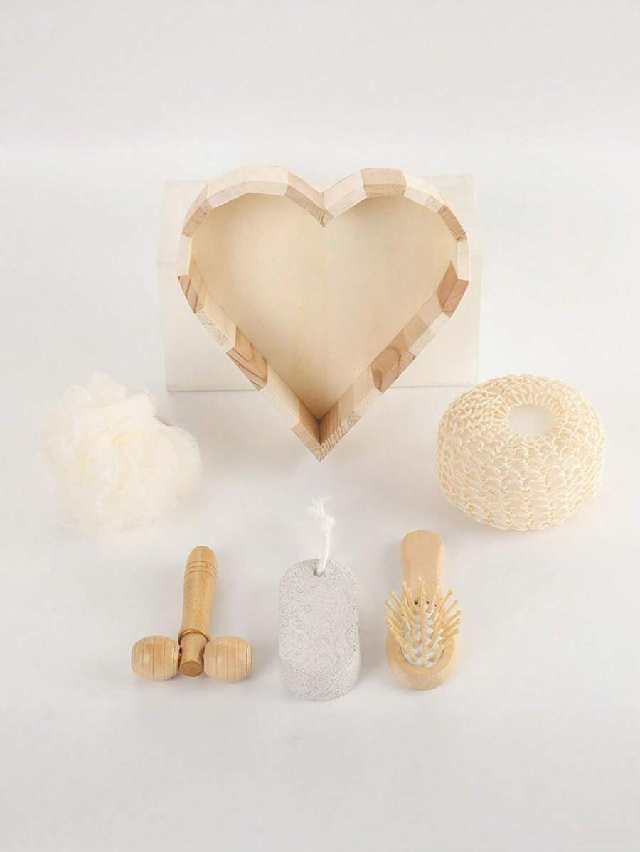5pcs Bath Set Includes Exfoliating Towel, Bath Brush, Pumice Stone, Loofah, Gift Box