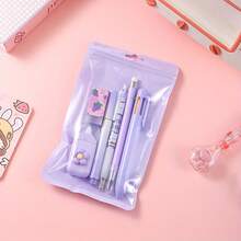 Juego de papelería minimalista de 6 piezas que incluye bolígrafo 6 en 1, borrador, lápiz, bolígrafo de gel, resaltador. Regalo perfecto para volver a la escuela para estudiantes. Juego de papelería multifuncional para el aprendizaje. - 1 Set - Ver 10