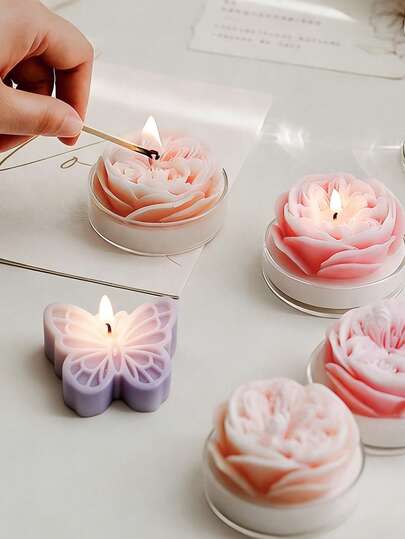 1支/2支/4支装 奥斯汀玫瑰香氛蜡烛，大豆蜡，无烟，优雅家居装饰，送给女性的理想礼物，完美适用于母亲节礼物、婚礼回礼、婚礼纪念品、生日礼物、派对小礼物