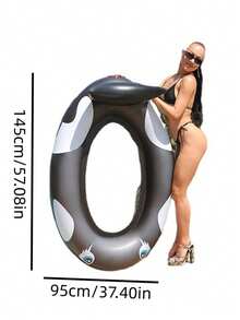 Hamaca de agua inflable, flotador con forma de ballena negra para adultos con red, cama flotante de agua inflable para adultos - Multicolor - Ver 7