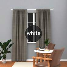 0.748 Inch Metal Curtain Rod/Roman Rod, Max Length 45inch-147inch, Adjustable Length, Fits 1m, 2m, 3 Meters Window Curtain Rod Track Set, Can Be Used As/Shade Rod/Sheer Curtain Rod/Shower Curtain Rod, Wall Mounted Installation, Modern Classic Decor Style - Multicolor - View 11