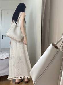 Women Maxi Dresses - White - View 2