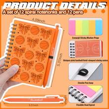 Resurhang 12 Set Basketball Notebook Gifts Orange Bow Basketball Notebook Ballpoint Pens for ing Supplies  Gifts Team Party Players Sports Lover Party Favor - como en la foto - Ver 2